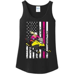 American Snowmobile Rider American Flag Snowmobile Ladies Essential Tank