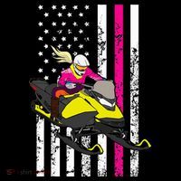 American Snowmobile Rider American Flag Snowmobile Baby Bodysuit