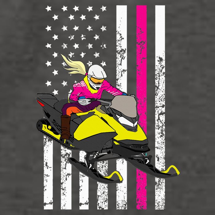 American Snowmobile Rider American Flag Snowmobile Vector Backpack