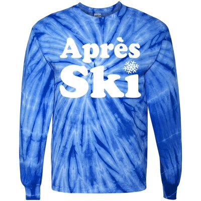 Apres Ski Retro Style Snowflake Gift Tie-Dye Long Sleeve Shirt