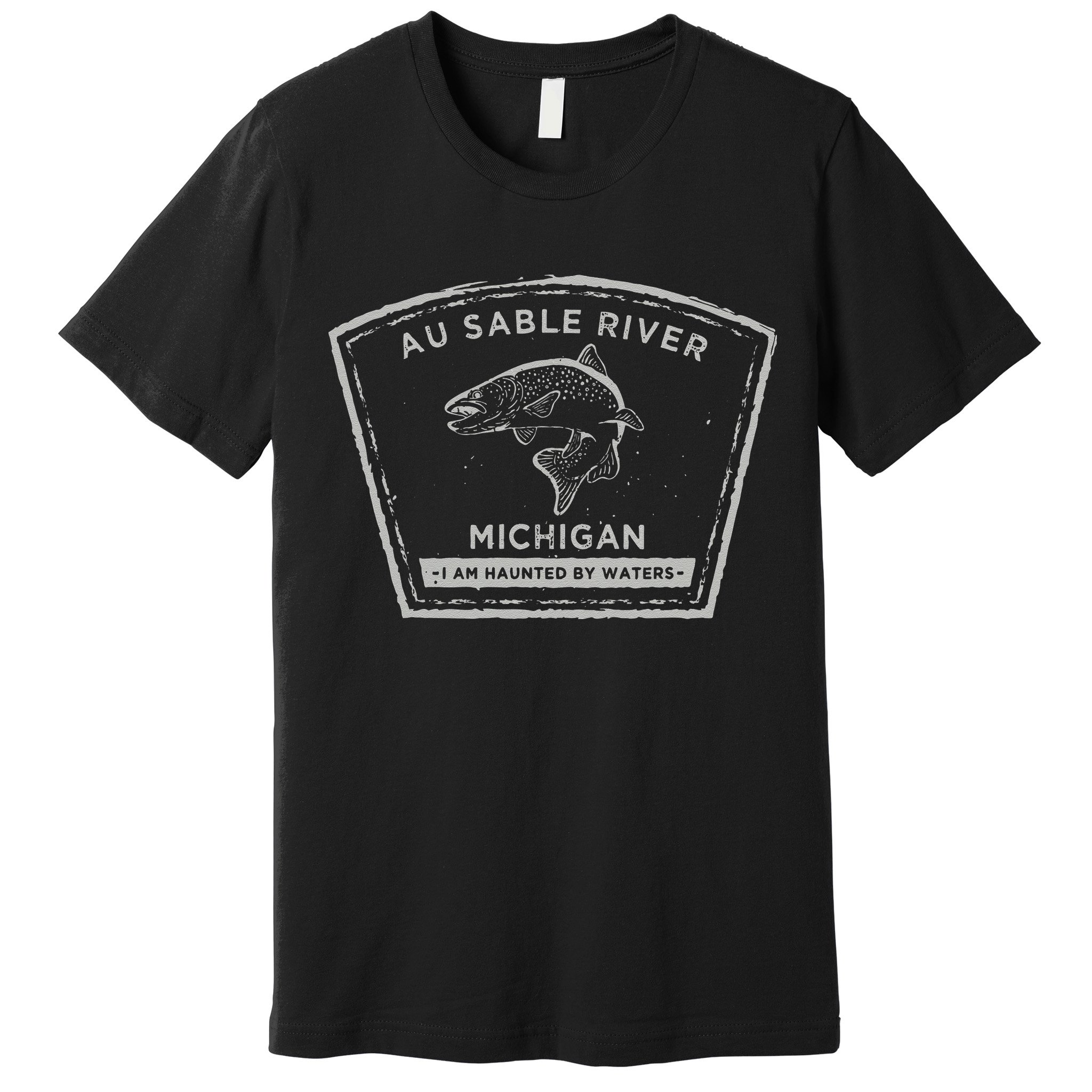 Au Sable River Michigan Fly Fishing Premium T-Shirt