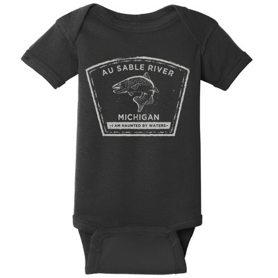 Au Sable River Michigan Fly Fishing Baby Bodysuit