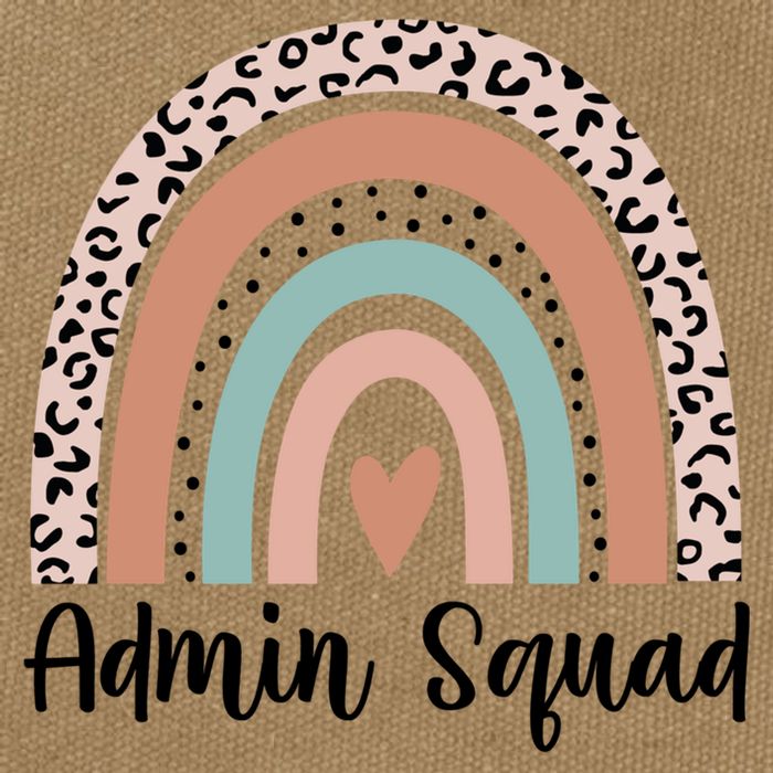 Admin Squad Rainbow Matching Admin Team Assistants Staff Gift Cotton Canvas Backpack