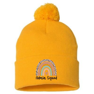 Admin Squad Rainbow Matching Admin Team Assistants Staff Gift Pom Pom 12in Knit Beanie