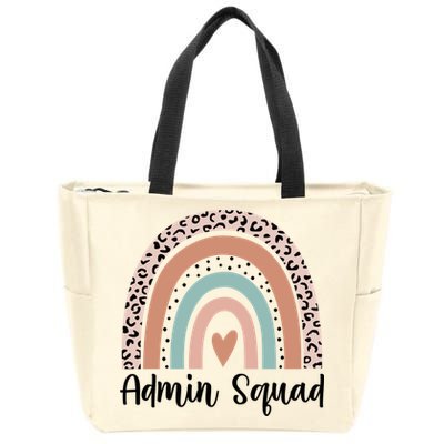 Admin Squad Rainbow Matching Admin Team Assistants Staff Gift Zip Tote Bag