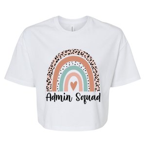 Admin Squad Rainbow Matching Admin Team Assistants Staff Gift Bella+Canvas Jersey Crop Tee