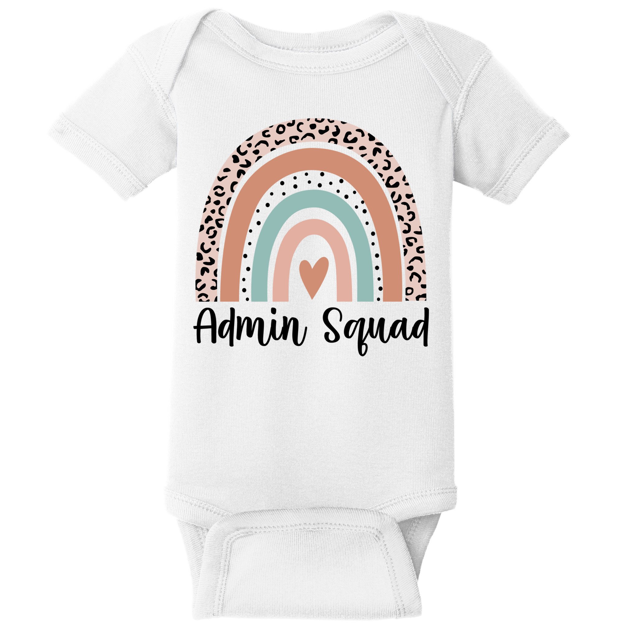 Admin Squad Rainbow Matching Admin Team Assistants Staff Gift Baby Bodysuit