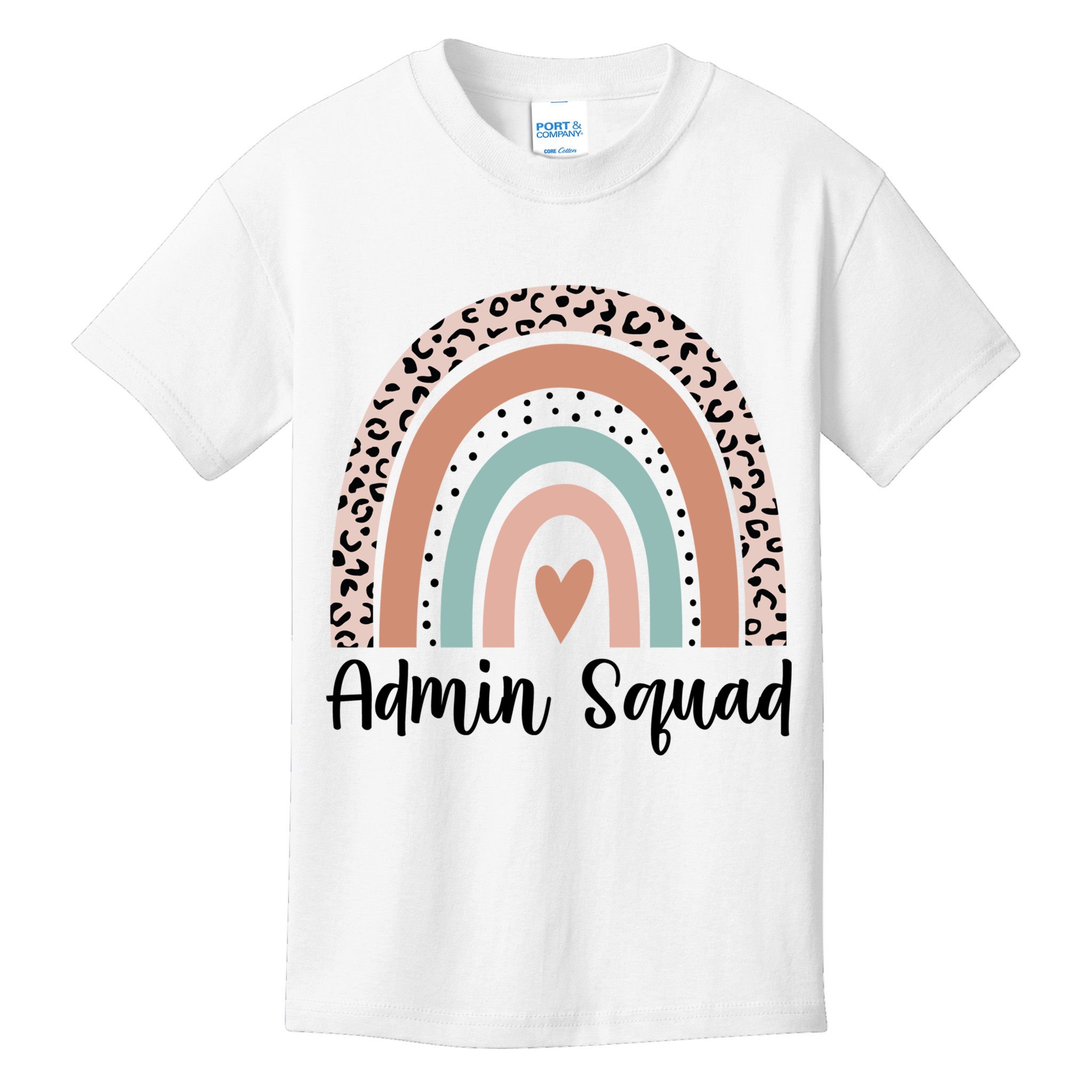 Admin Squad Rainbow Matching Admin Team Assistants Staff Gift Kids T-Shirt