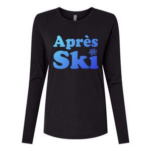 Apres Ski Retro Style Snowflake Gift Womens Cotton Relaxed Long Sleeve T-Shirt