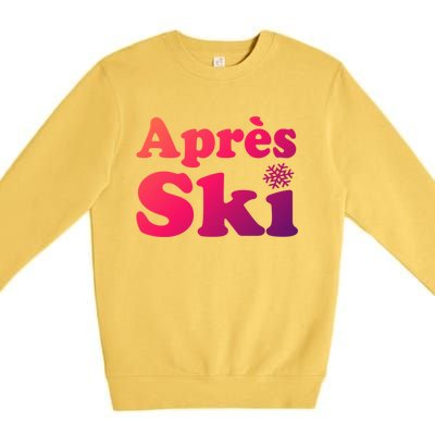 Apres Ski Retro Style Snowflake Gift Premium Crewneck Sweatshirt