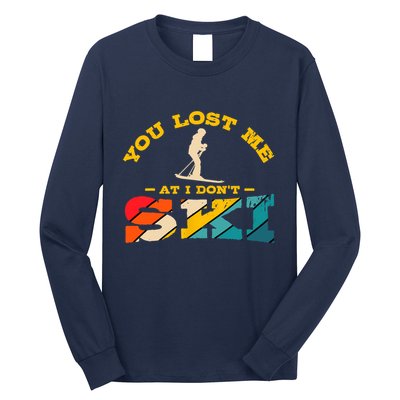 Alpine Ski Retro Vintage Slope Downhill Skiing Skier Sport Long Sleeve Shirt