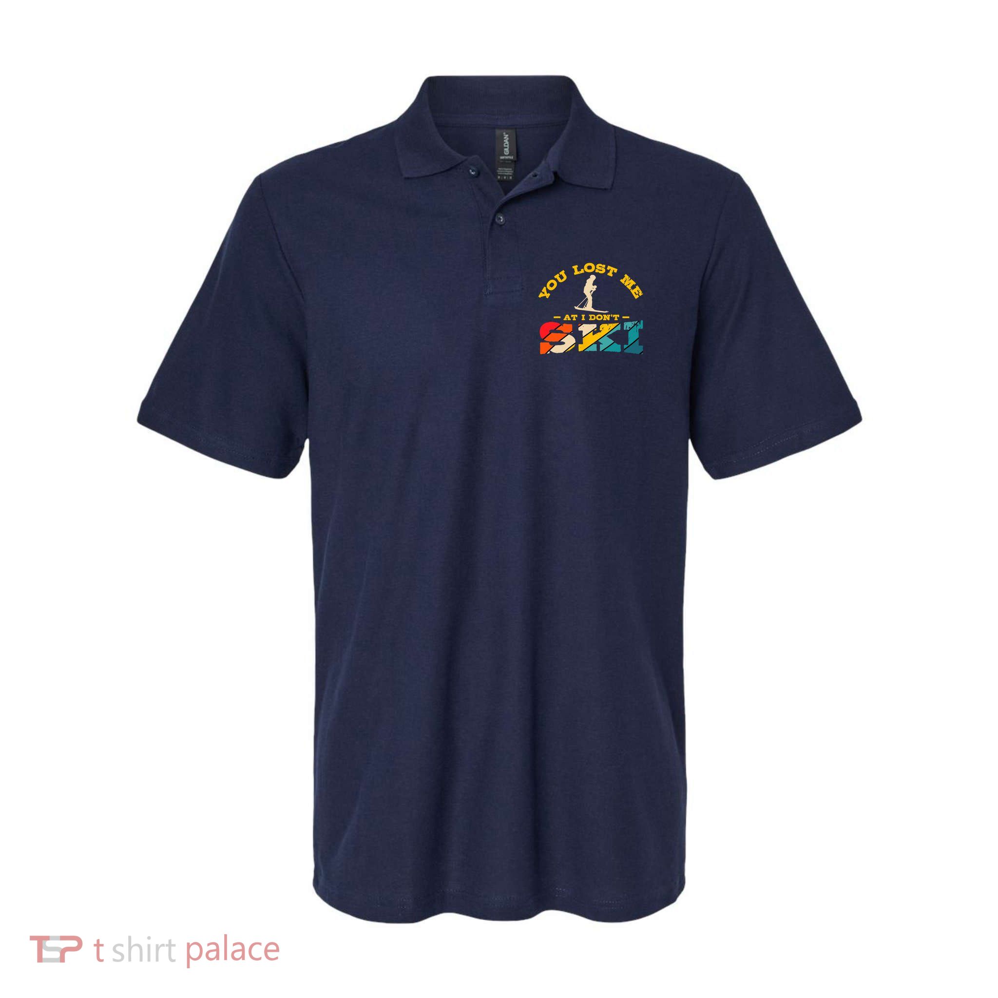 Alpine Ski Retro Vintage Slope Downhill Skiing Skier Sport Polo