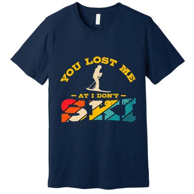 Alpine Ski Retro Vintage Slope Downhill Skiing Skier Sport Premium T-Shirt