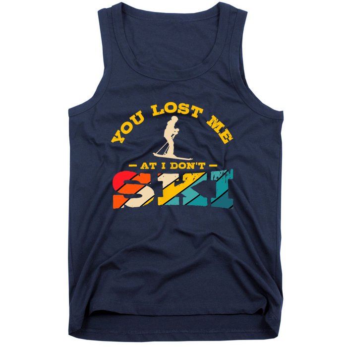 Alpine Ski Retro Vintage Slope Downhill Skiing Skier Sport Tank Top