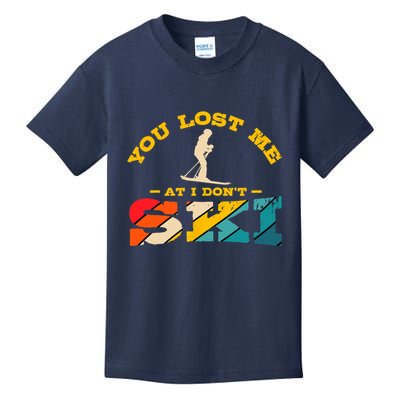 Alpine Ski Retro Vintage Slope Downhill Skiing Skier Sport Kids T-Shirt