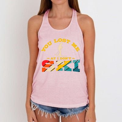 Alpine Ski Retro Vintage Slope Downhill Skiing Skier Sport Women's Knotted Racerback Tank