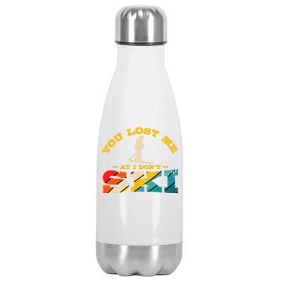 Alpine Ski Retro Vintage Slope Downhill Skiing Skier Sport Stainless Steel Insulated Water Bottle