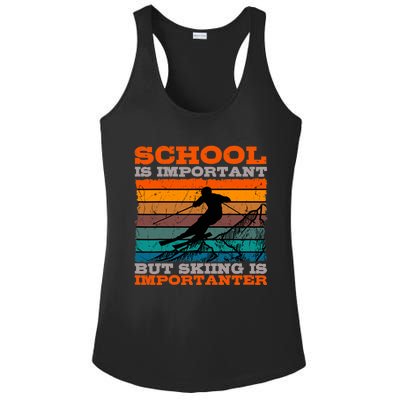 Alpine Ski Retro Vintage School Slope Downhill Skiing Skier Ladies PosiCharge Competitor Racerback Tank