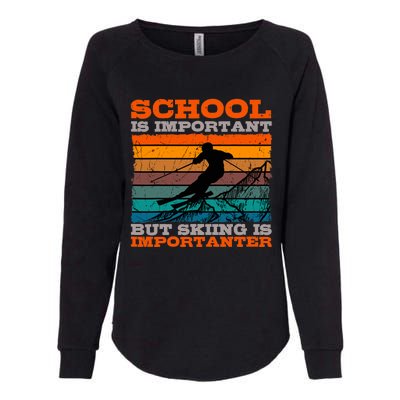 Alpine Ski Retro Vintage School Slope Downhill Skiing Skier Womens California Wash Sweatshirt