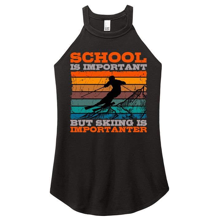 Alpine Ski Retro Vintage School Slope Downhill Skiing Skier Women's Perfect Tri Rocker Tank