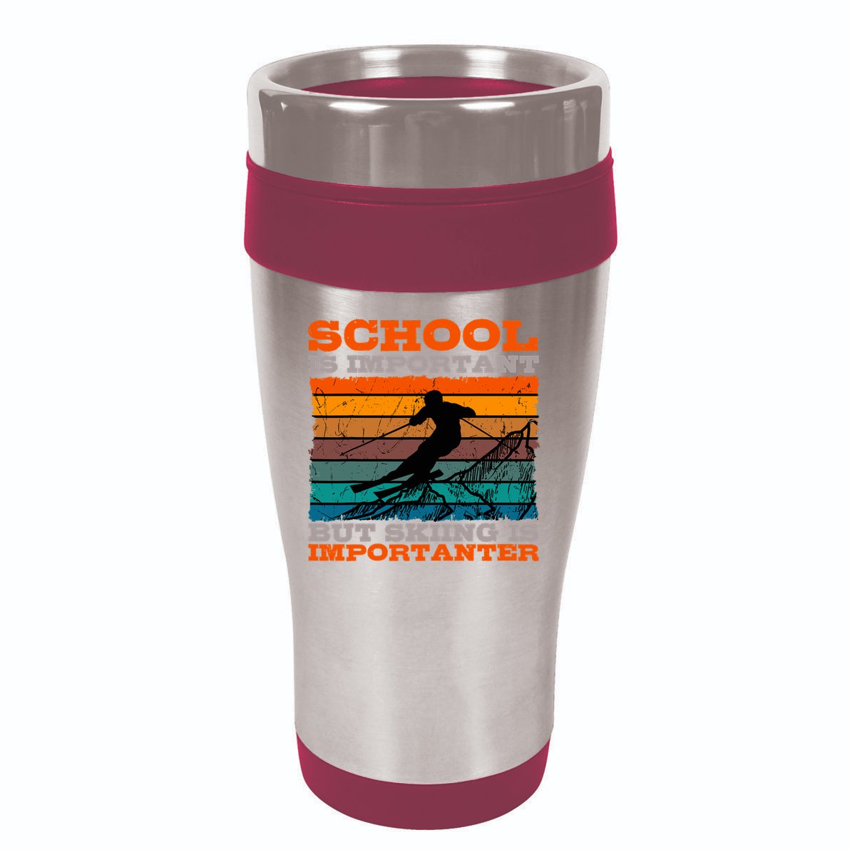 Alpine Ski Retro Vintage School Slope Downhill Skiing Skier 16oz Travel Tumbler