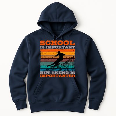 Alpine Ski Retro Vintage School Slope Downhill Skiing Skier Hoodie