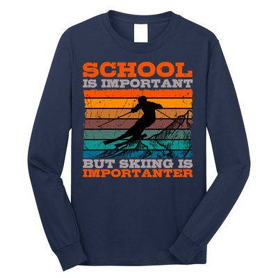 Alpine Ski Retro Vintage School Slope Downhill Skiing Skier Long Sleeve Shirt