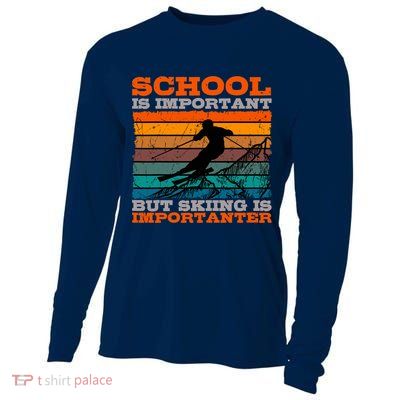 Alpine Ski Retro Vintage School Slope Downhill Skiing Skier Cooling Performance Long Sleeve Crew