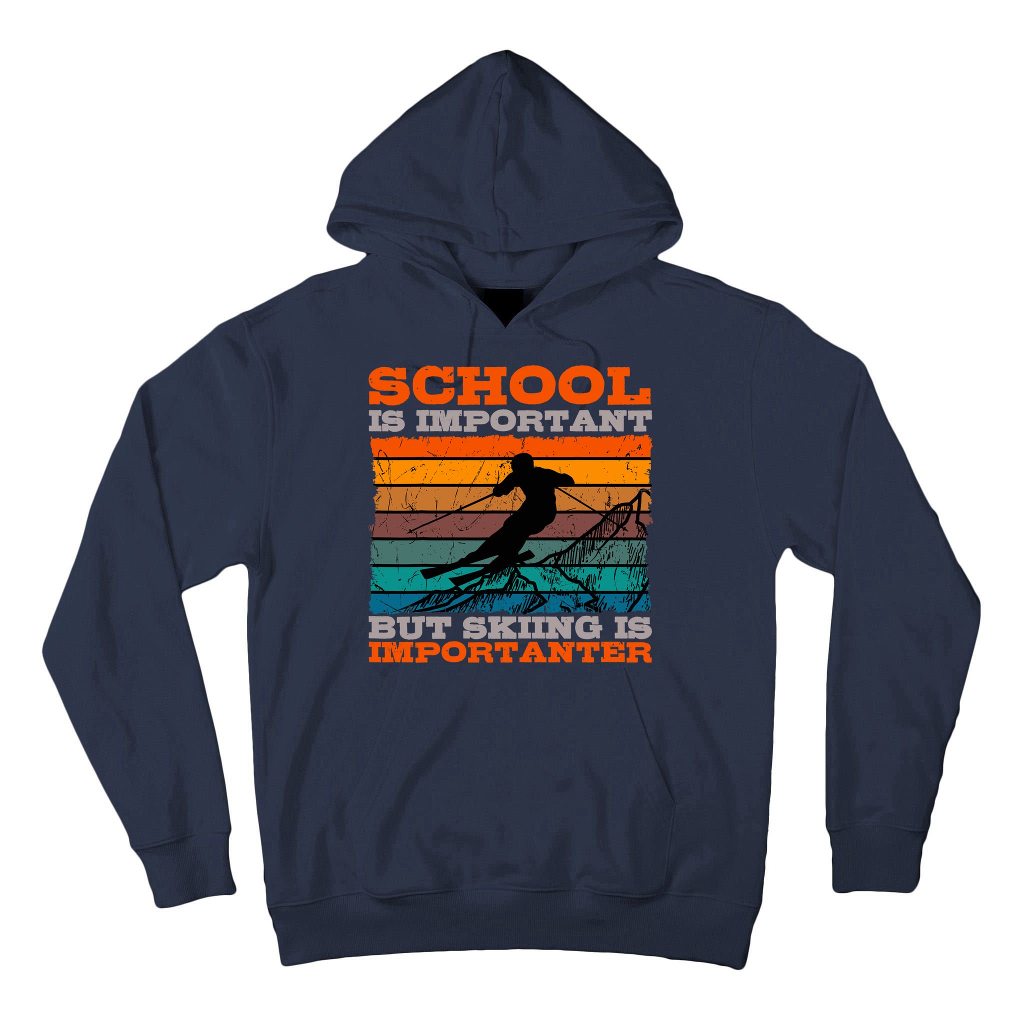 Alpine Ski Retro Vintage School Slope Downhill Skiing Skier Tall Hoodie