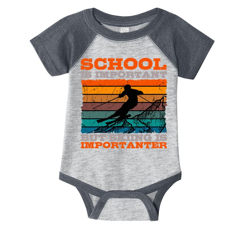 Alpine Ski Retro Vintage School Slope Downhill Skiing Skier Infant Baby Jersey Bodysuit