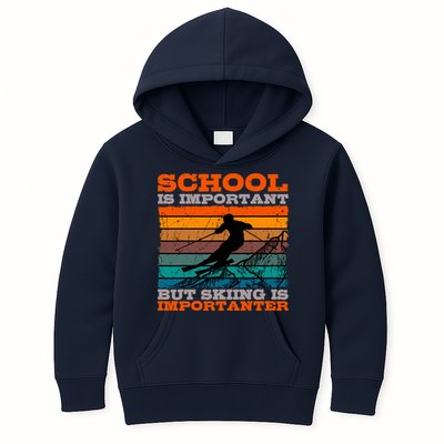 Alpine Ski Retro Vintage School Slope Downhill Skiing Skier Kids Hoodie