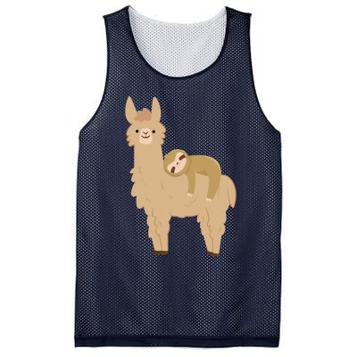 Adorable Sloth Relaxing On A Llama Funny Llama Sloth Mesh Reversible Basketball Jersey Tank