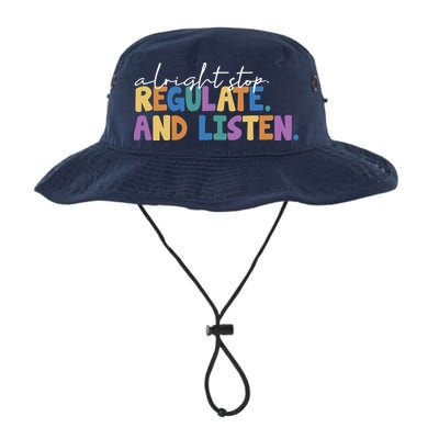 Alright Stop Regulate And Listen School Teacher Bucket Hat