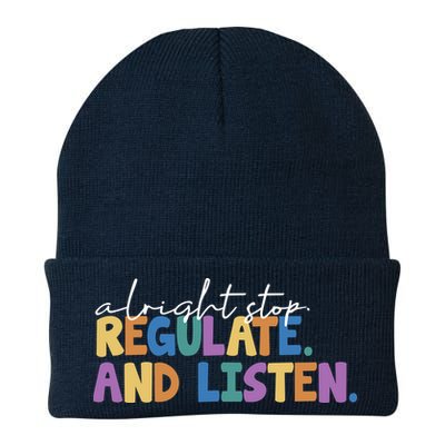 Alright Stop Regulate And Listen School Teacher Beanie