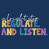 Alright Stop Regulate And Listen School Teacher Drawstring Bag