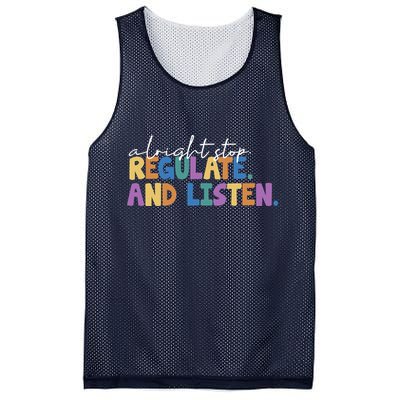 Alright Stop Regulate And Listen School Teacher Mesh Reversible Basketball Jersey Tank