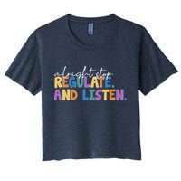 Alright Stop Regulate And Listen School Teacher Crop Top