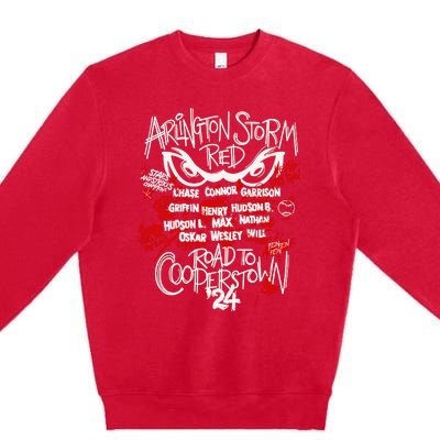 Arlington Storm Red Road To Cooperstown Premium Crewneck Sweatshirt