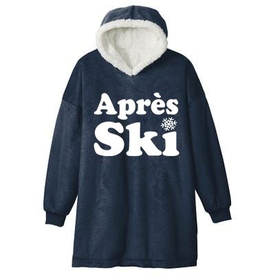 Apres Ski Retro Style Snowflake Funny Gift Hooded Wearable Blanket