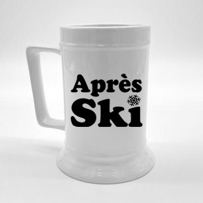 Apres Ski Retro Style Snowflake Funny Gift Beer Stein