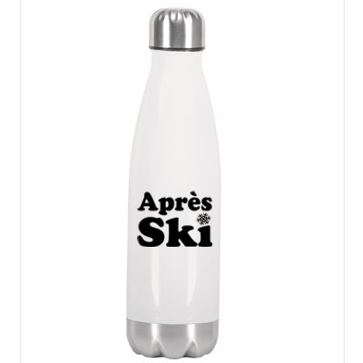 Apres Ski Retro Style Snowflake Funny Gift Stainless Steel Insulated Water Bottle