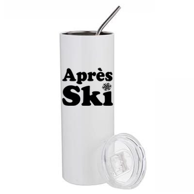 Apres Ski Retro Style Snowflake Funny Gift Stainless Steel Tumbler