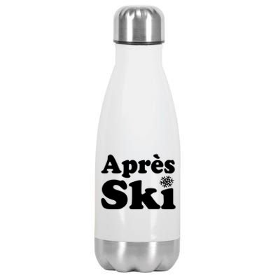 Apres Ski Retro Style Snowflake Funny Gift Stainless Steel Insulated Water Bottle