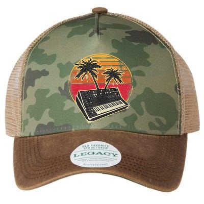 Analog Synthesizer Retrowave Vintage 70s Sunset Synth Legacy Tie Dye Trucker Hat