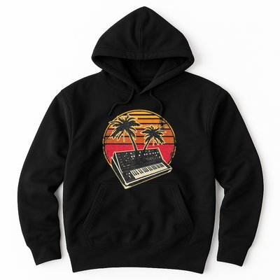 Analog Synthesizer Retrowave Vintage 70s Sunset Synth Hoodie