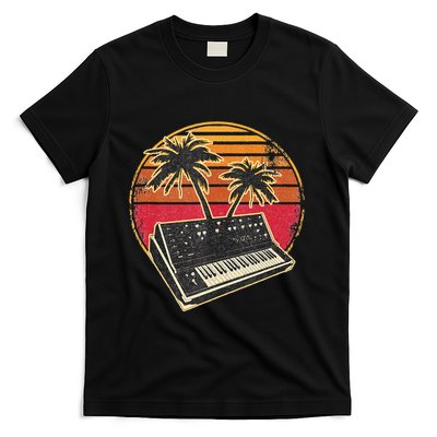 Analog Synthesizer Retrowave Vintage 70s Sunset Synth T-Shirt