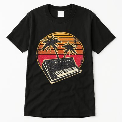 Analog Synthesizer Retrowave Vintage 70s Sunset Synth Tall T-Shirt