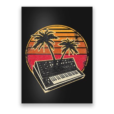 Analog Synthesizer Retrowave Vintage 70s Sunset Synth Poster