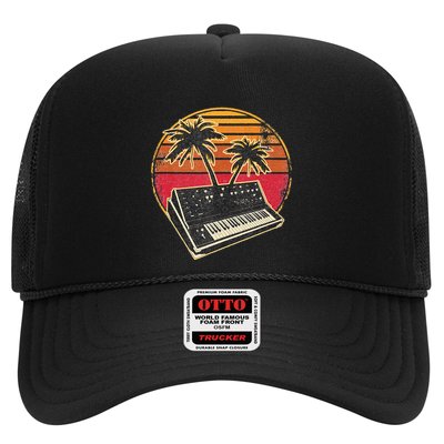 Analog Synthesizer Retrowave Vintage 70s Sunset Synth Trucker Hat