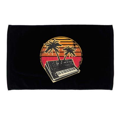 Analog Synthesizer Retrowave Vintage 70s Sunset Synth Microfiber Hand Towel